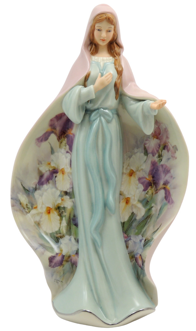 Bradford Exchange Madonna Mary Lena Liu Mother of Mercy Our Lady Of Flowers COA