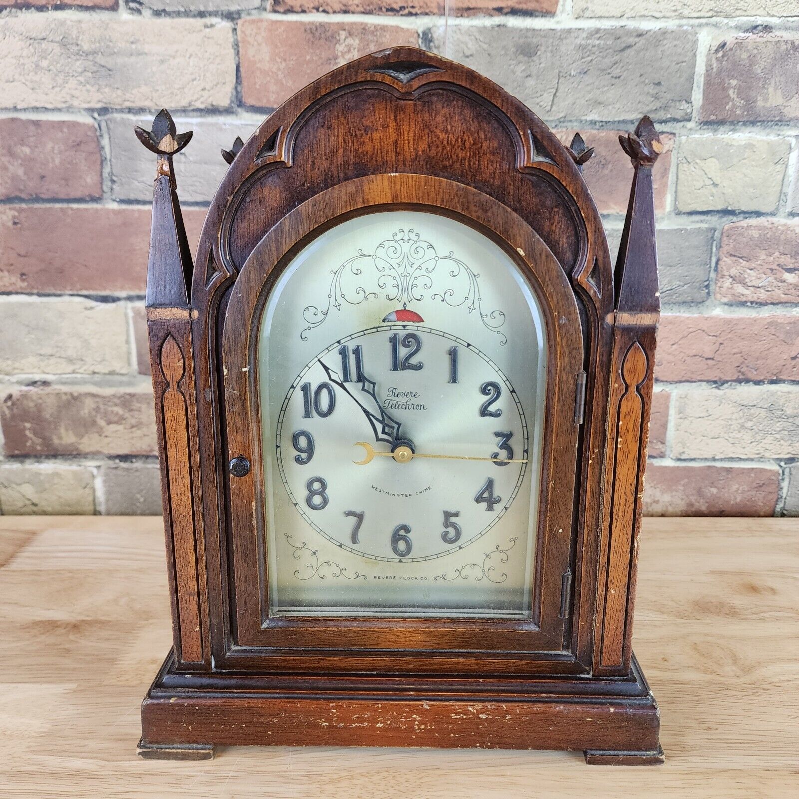 Vintage Telechron Revere Gothic Electric Clock Westminster Chime  READ
