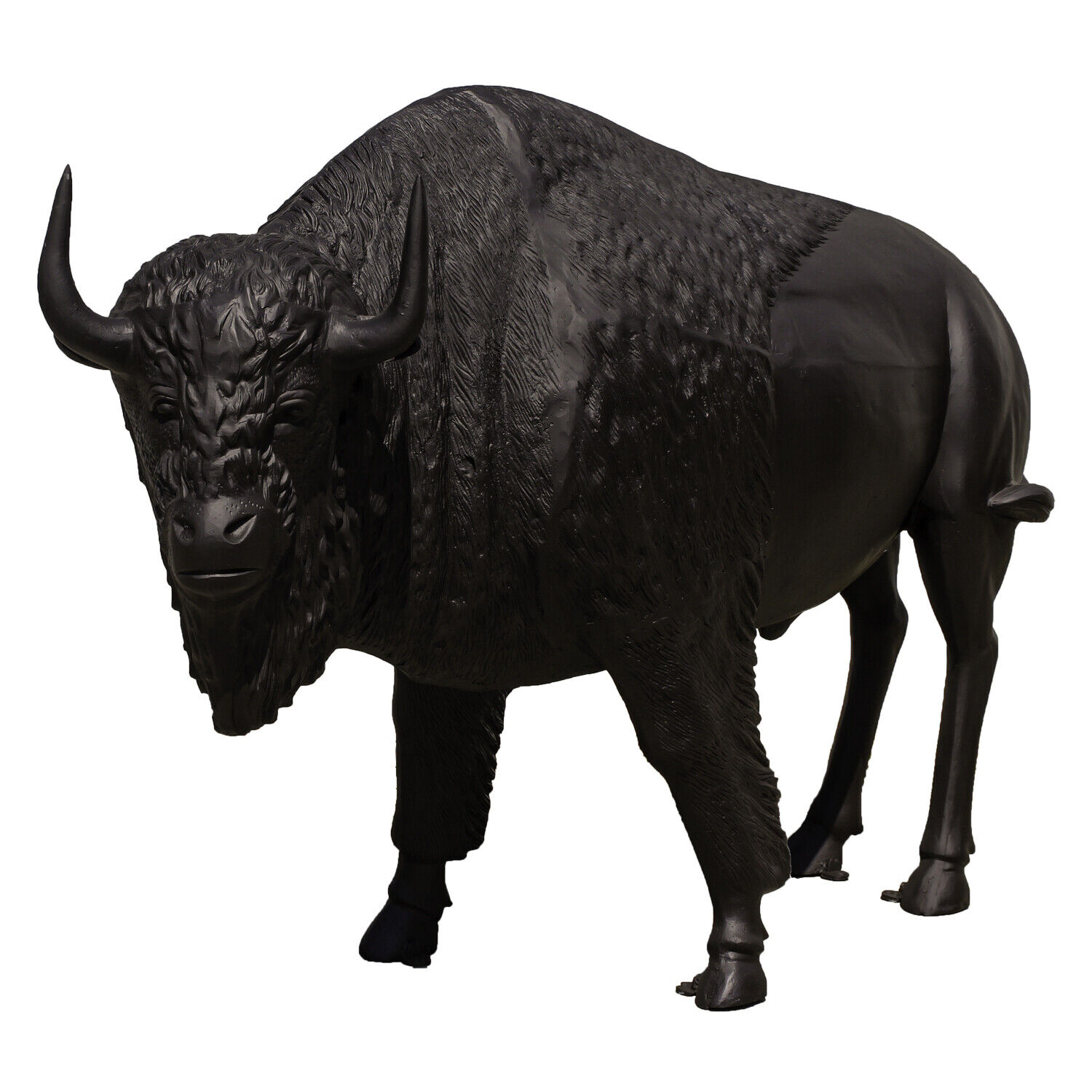 Bronze Painted Buffalo Life Size Statue in Metal Bison Huge Dark Rich Finish