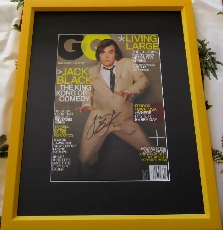 Jack Black autographed signed autograph 2006 GQ magazine cover matted framed COA