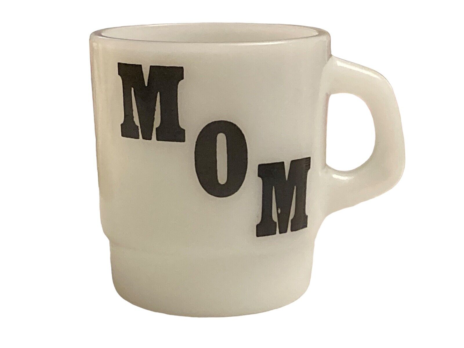 Vintage MOM TERMOCRISA White Milk Glass Coffee Mug Mothers Day￼ 