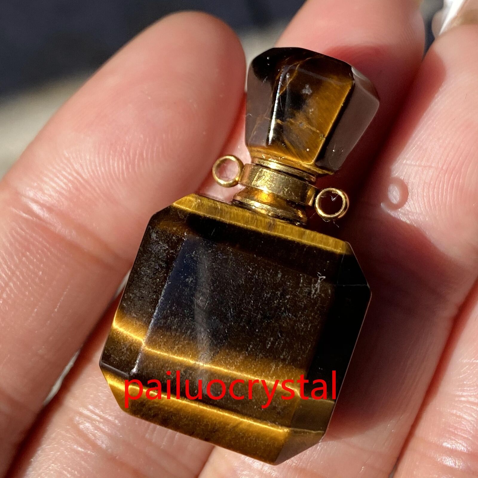 1pcs Natural Tiger's eye jasper Perfume bottle Quartz Crystal Pendant Healing