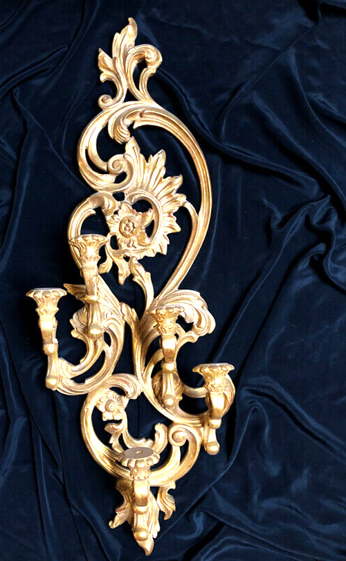 Candle Holder Wall Mount, Wall Fireplace Decor, Gilded in Genuine 22k Gold Leaf