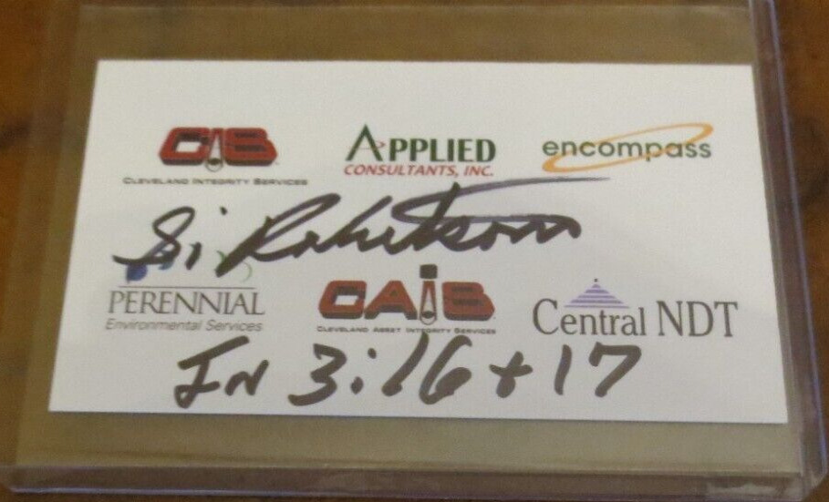 Uncle Si Robertson signed autographed business card A&E Duck Dynasty Going SiRal