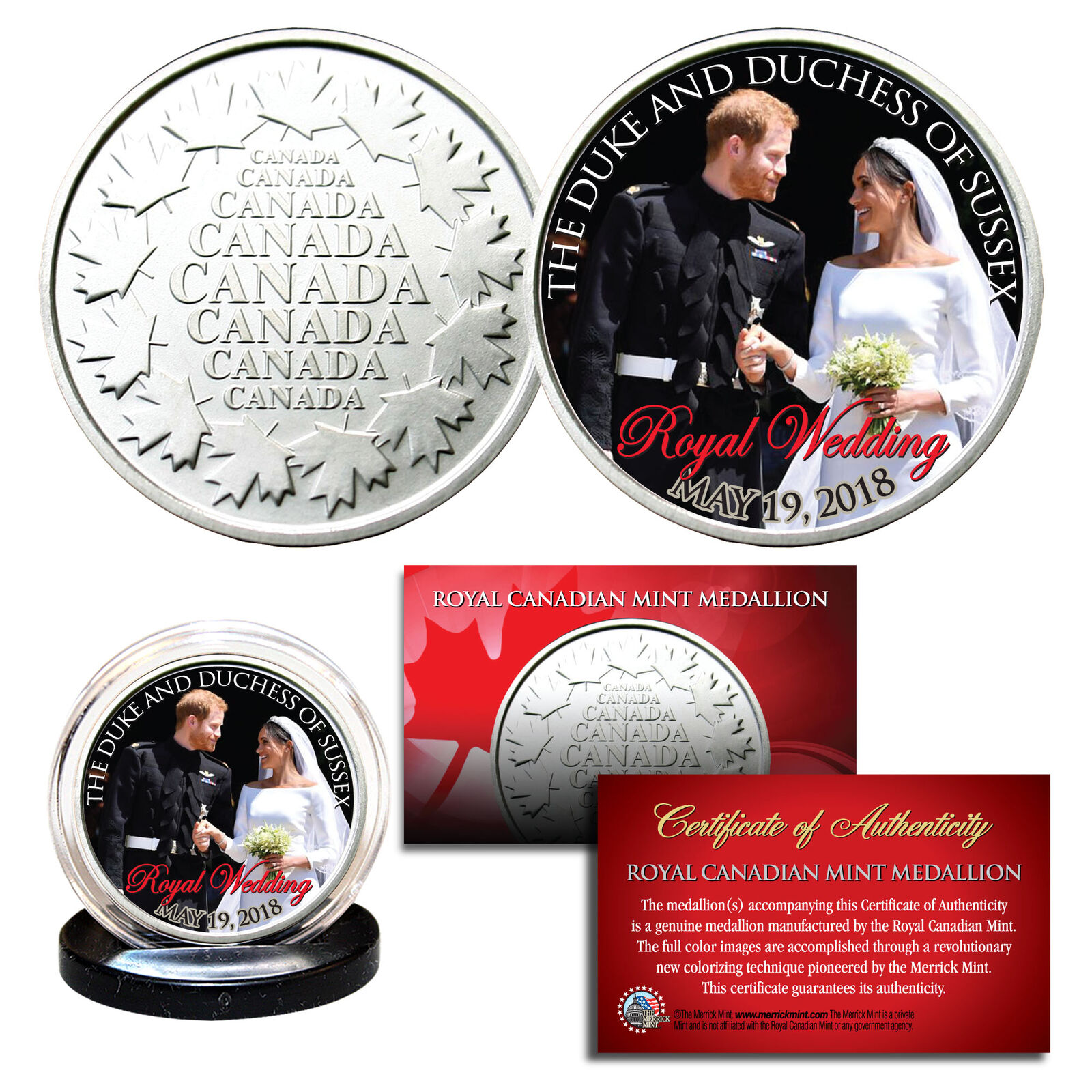 PRINCE HARRY & MEGHAN MARKLE Official Look of Love Photo Royal Wedding RCM Coin