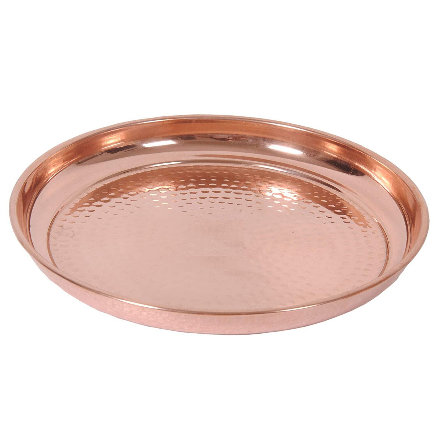 Indian Traditional Handmade Desing Pure Copper Plate Middle Size For Homeware