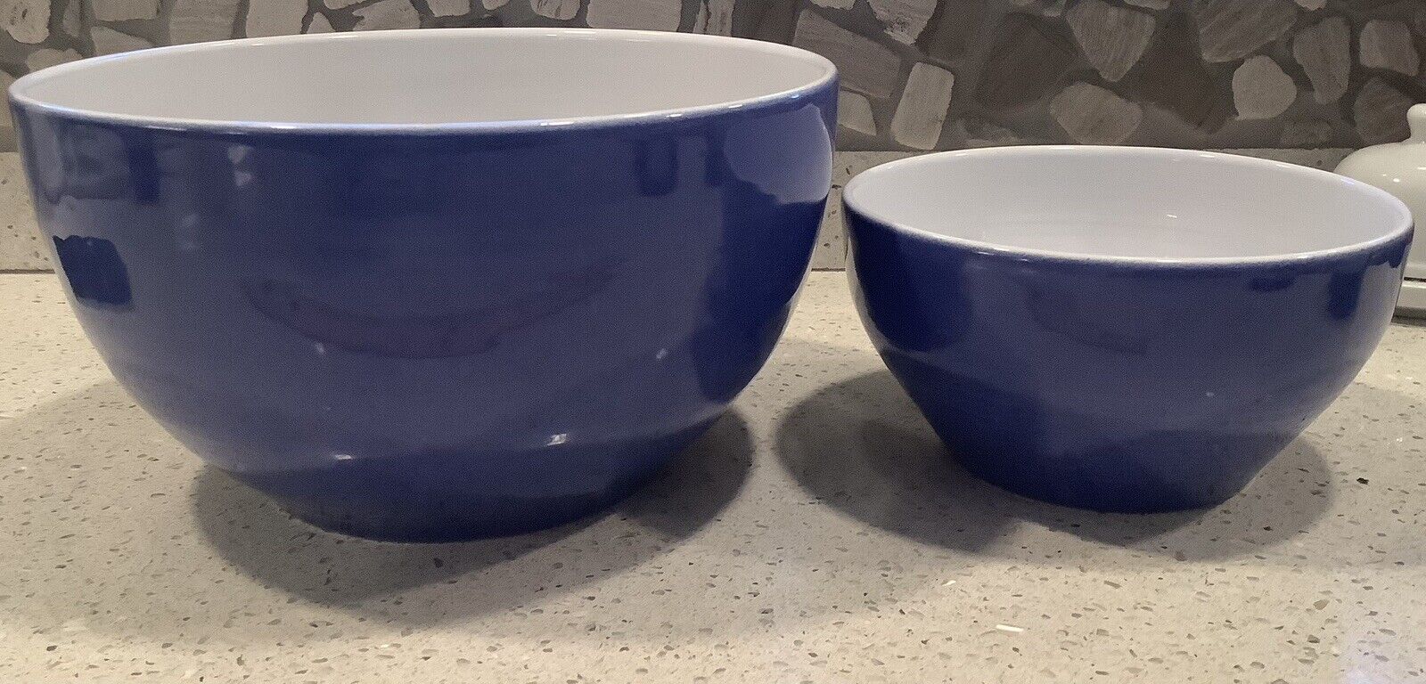 Set Of 2 Excellent Cond. EMILE HENRY BLUE MIXING BOWLS 6502/6504