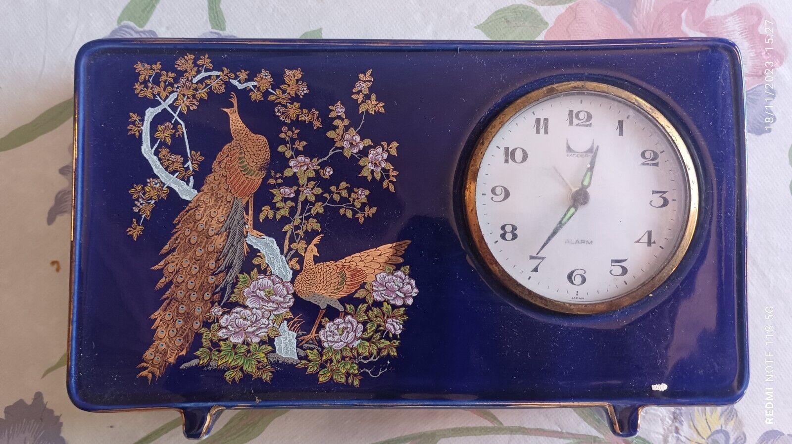 vintage peacock desk clock modern decoration style watch alarm