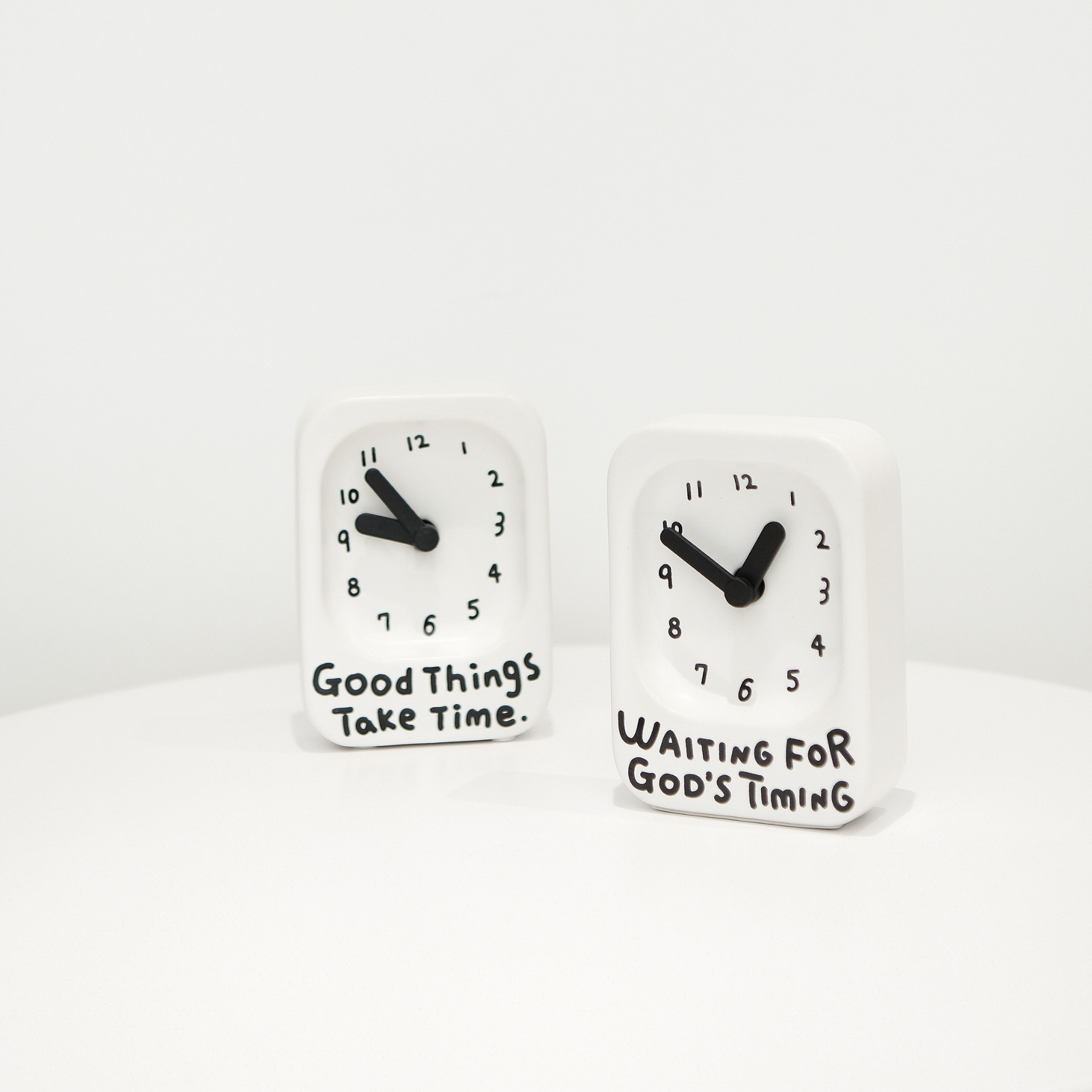 Salt and Light Handmade Ceramic Minimalist Clock Christian Gift Home Decor
