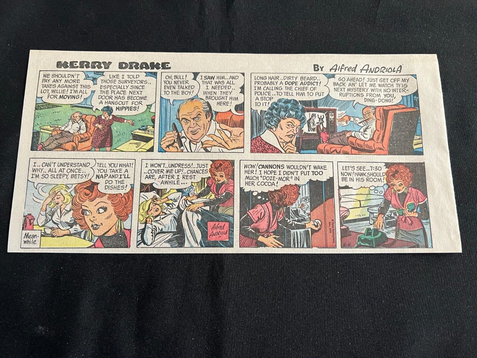 #21 KERRY DRAKE by Alfred Andriola Lot of 12 Sunday Third Page Comic Strips 1973