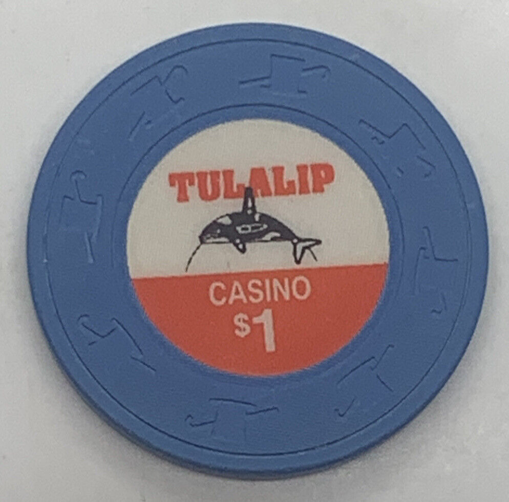 TULALIP Casino $1 Casino Chip Blue WASHINGTON H&C