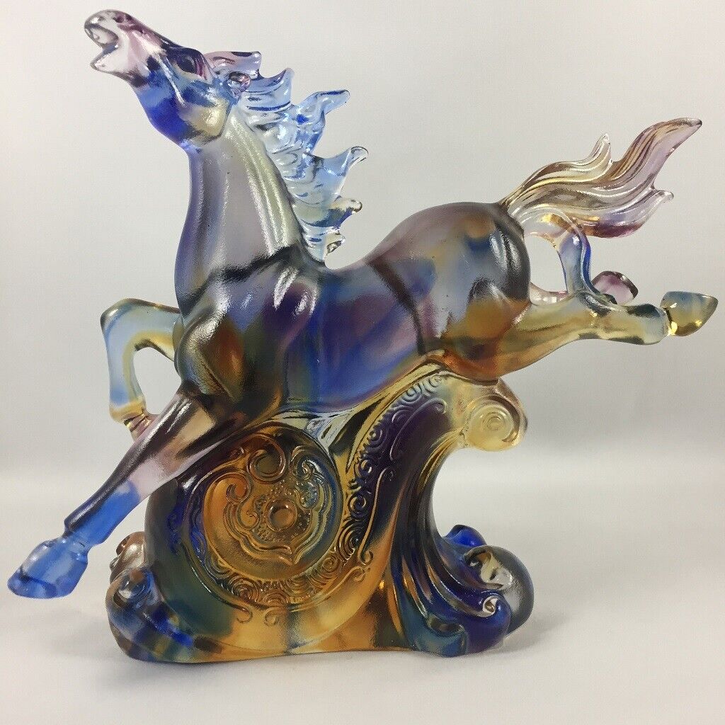 Amore Jewell Ru-Yi Treasure Horse, Colored Glaze Glass (Liuli Crystal Glass)