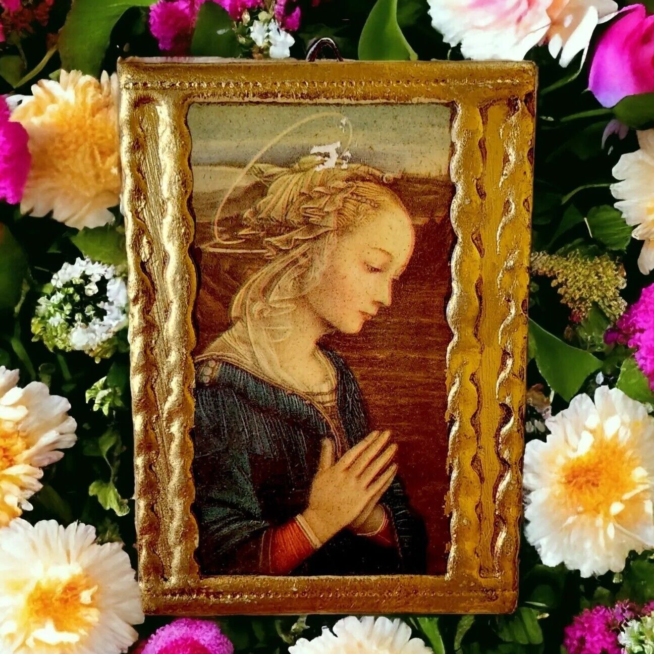 Madonna Miniature Art Made In Italy Artist F. LIPPI The Adoration Religious 4\