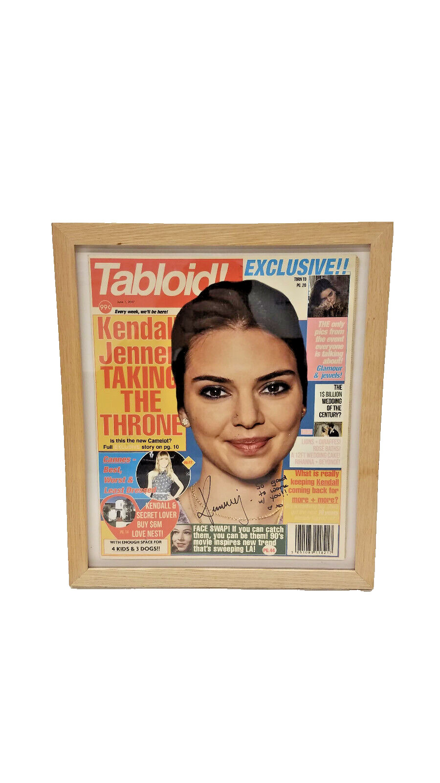 TABLOID Magazine Kendall Jenner Signed Autographed Framed