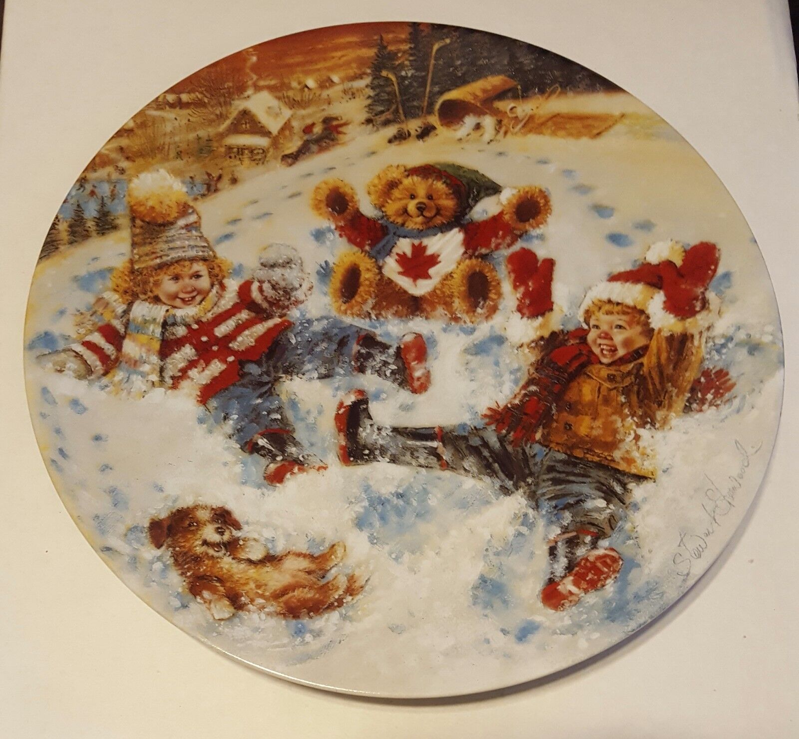 Snow Angels Joys Of Childhood Collection Stewart Sherwood Dominion China Plate