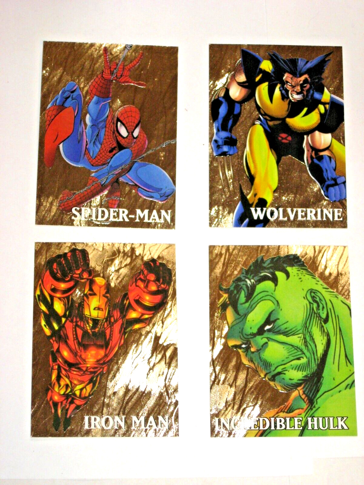 1998 Marvel Creators Collection GOLD INSERT 4 Card SET SPIDER-MAN WOLVERINE HULK