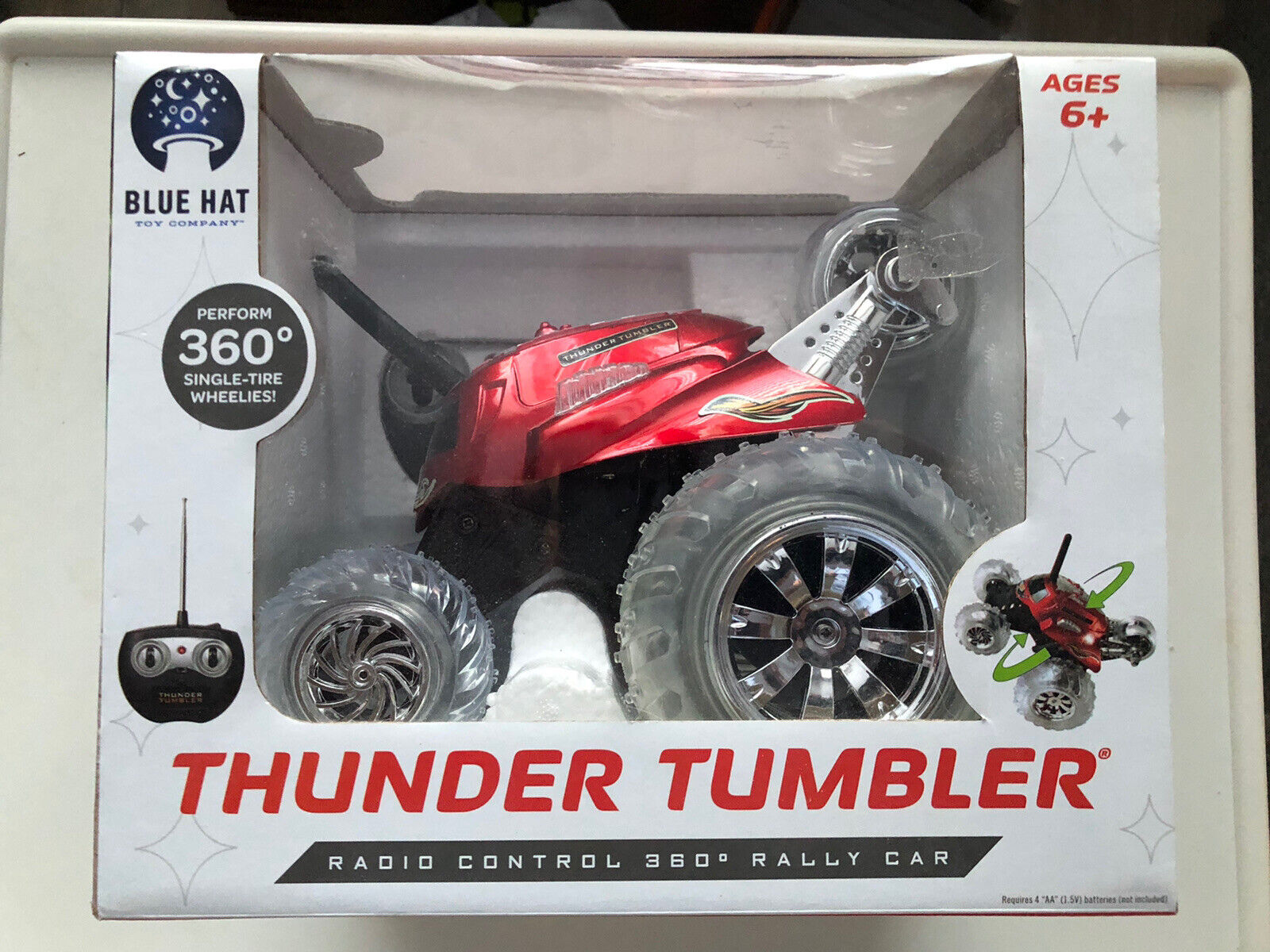 Thunder Tumbler Red Radio Control 360 Rally Car Blue Hat Toy Company NEW Ages 6+ 