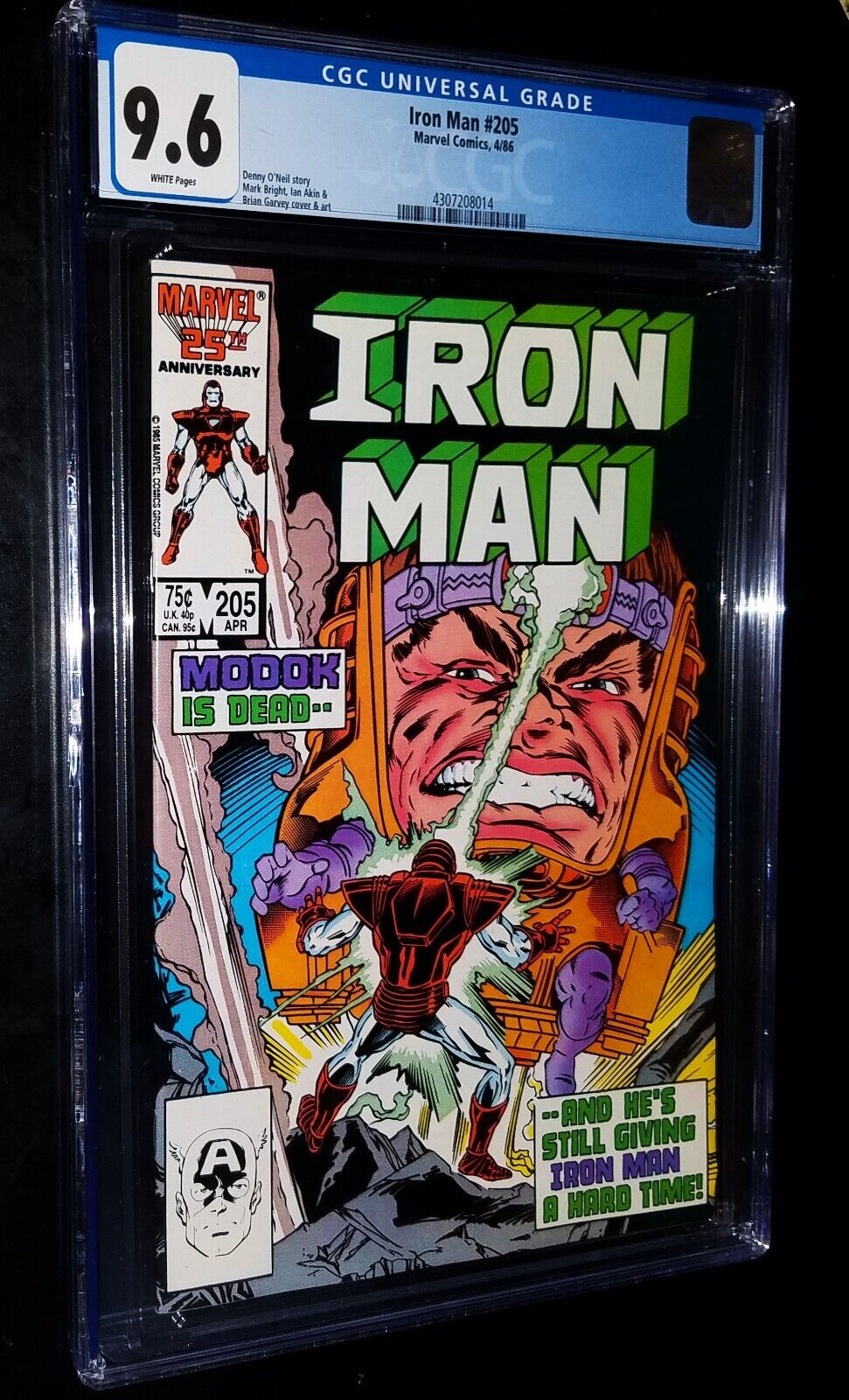 CGC IRON MAN #205 1986 Marvel Comics CGC 9.6 NM+ White Pages