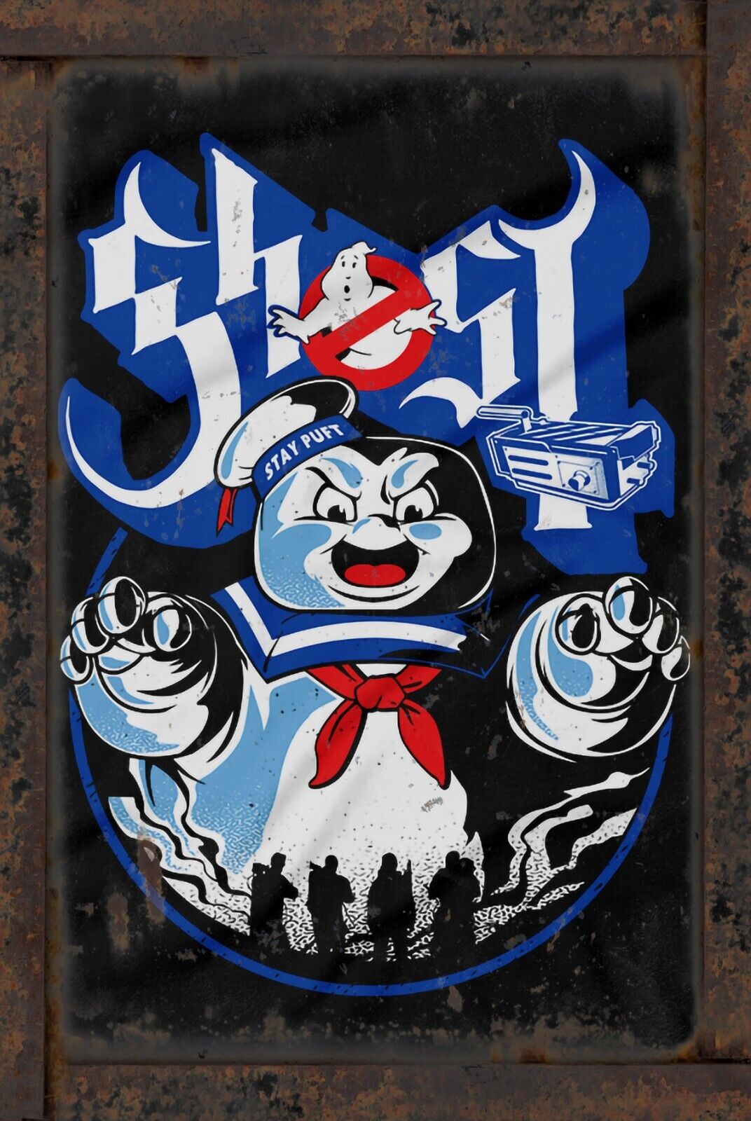 Ghostbusters Stay Puft 8x12 Rustic Vintage Style Tin Sign Metal Poster