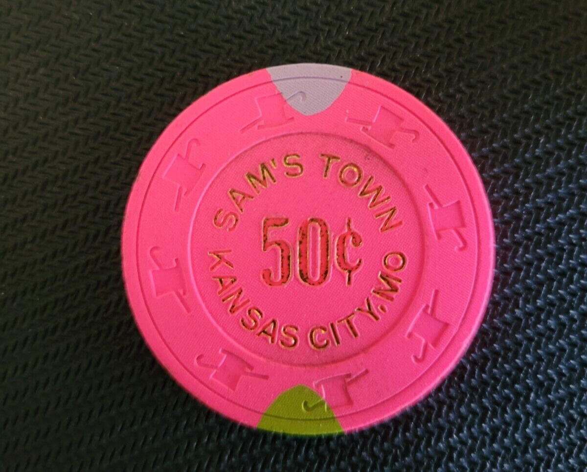 Sam's Town Hot Pink 50 Cent Frac THC Paulson Casino Poker Chip