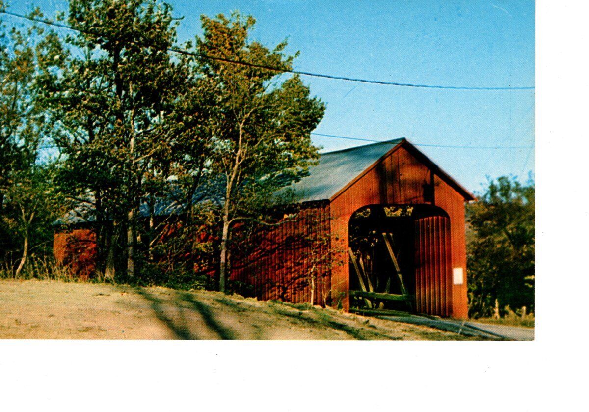 Vintage Jennings County Indiana James Covered Bridge Unposted Postcard #550