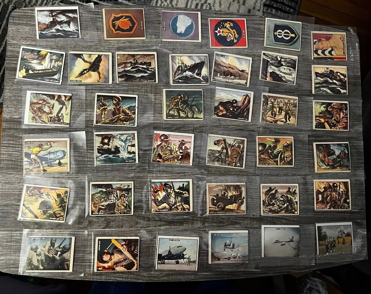 1950 TOPPS FREEDOMS WAR LOT  57 cards fair - VG/VG EX w Insignias Nice Lot 