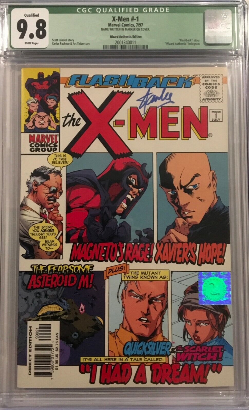 X-Men # -1 - CGC QL 9.8 - Signed by Stan Lee w/COA