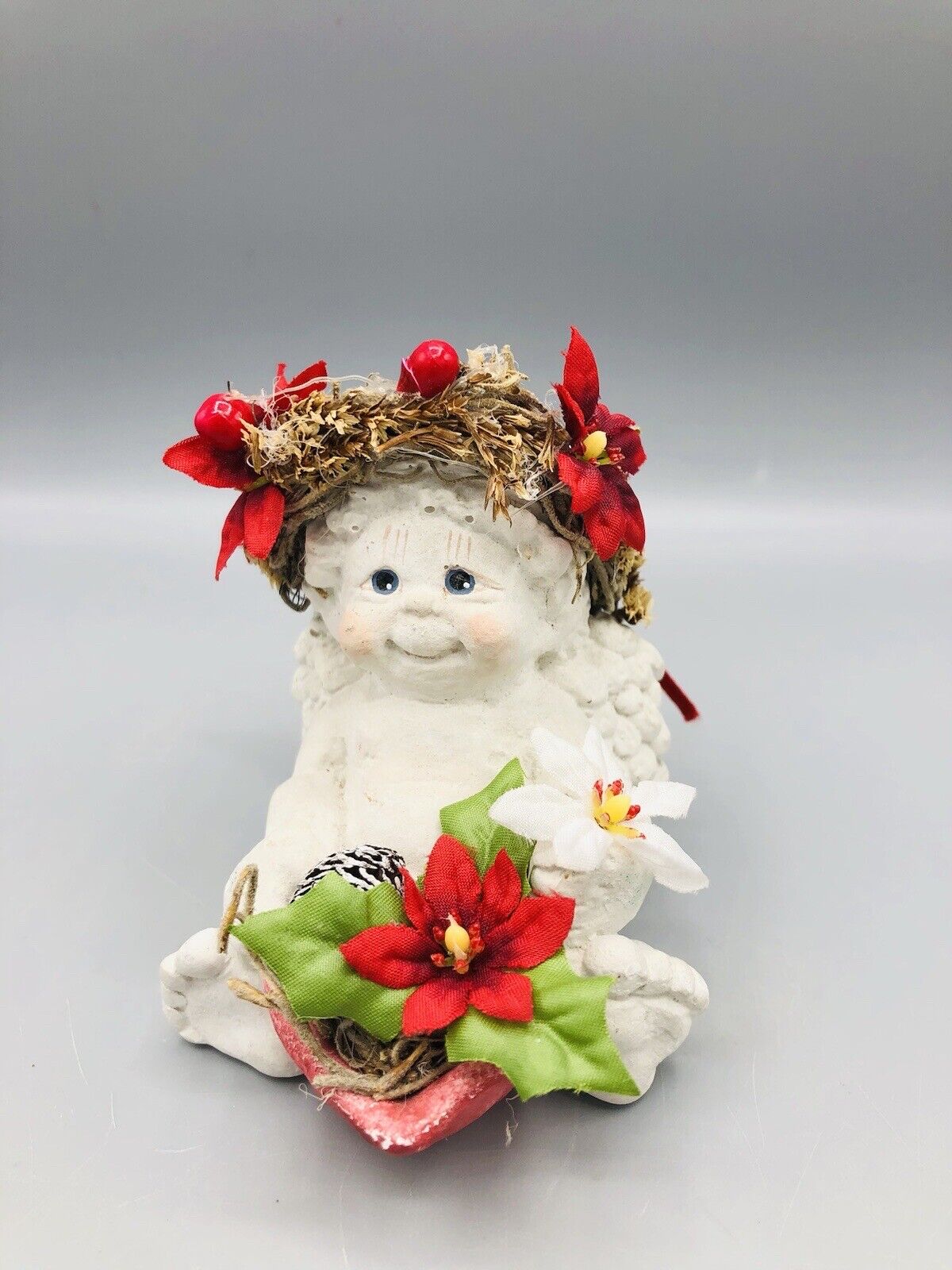 Dreamsicles Christmas Hand Crafted Cherub Figurine Cast Art Kristin VTG 90’s