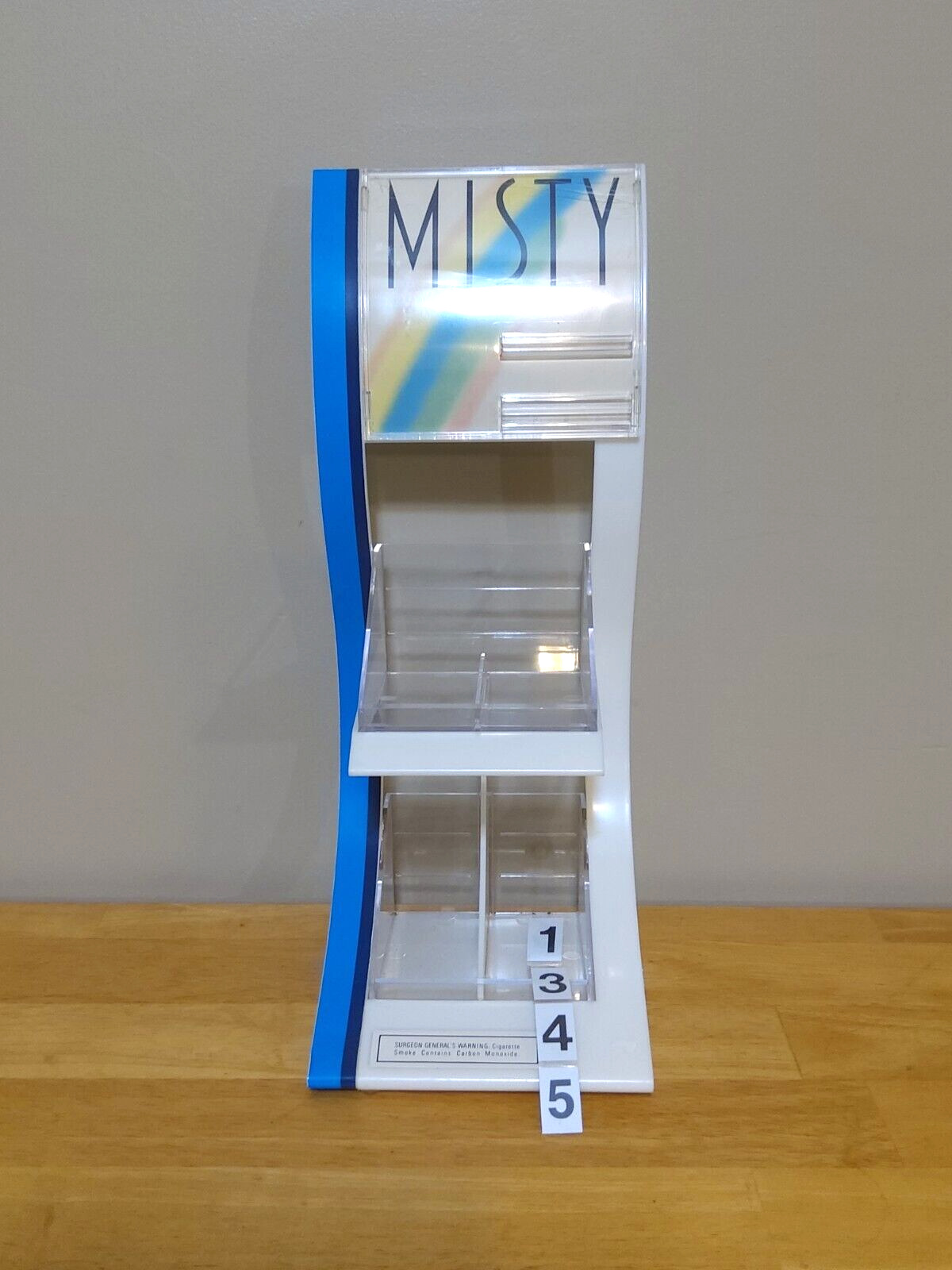 Vintage 1995 Misty Cigarettes Counter Top Display Case With Price Numbers