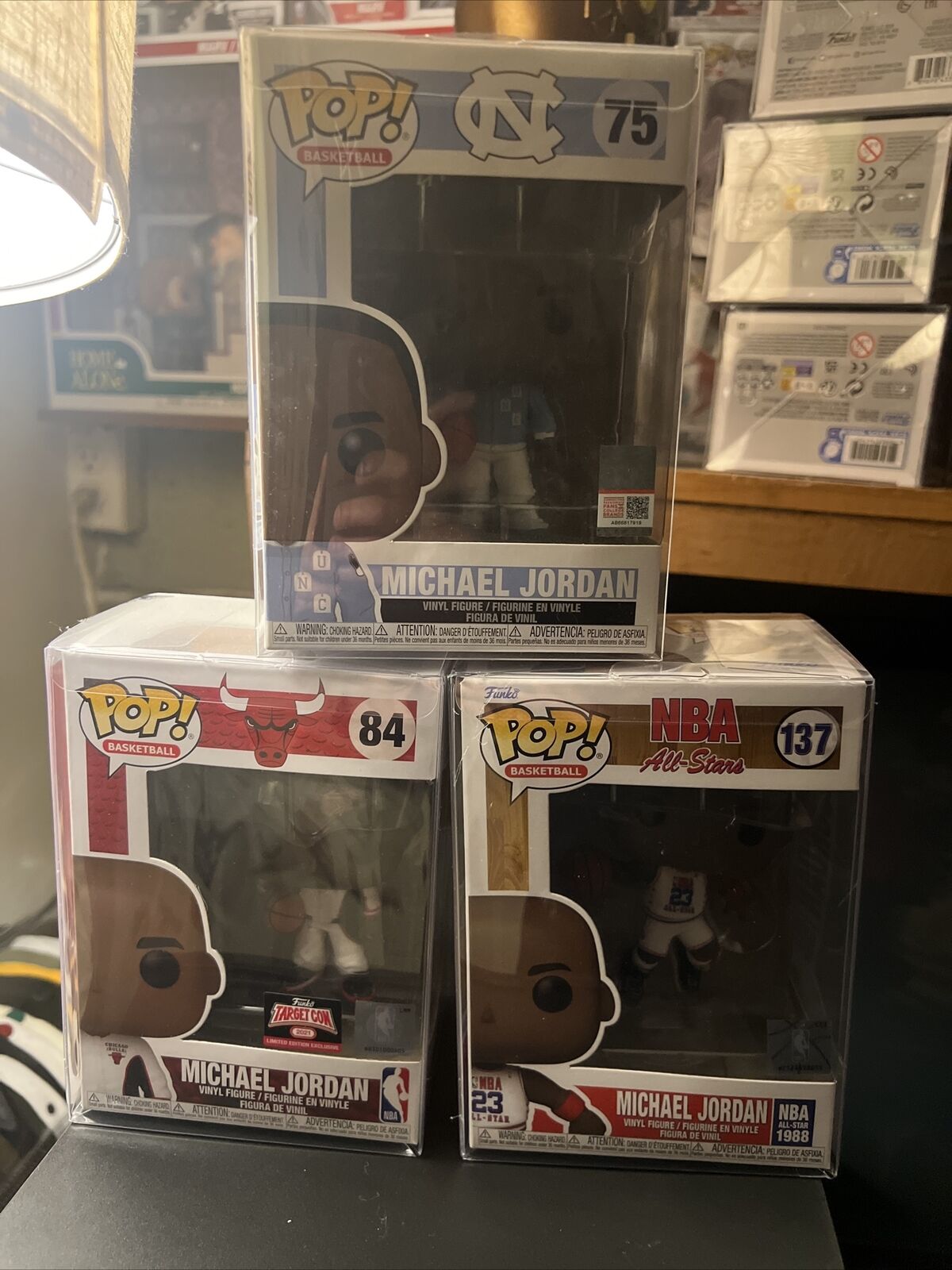 Michael Jordan Funko Pop Lot College And Chicago Warmups And All Star Edition