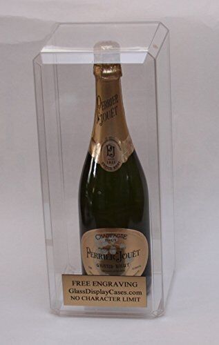 Wine - Champagne Bottle Personalized Acrylic Display Case - Beveled Edges