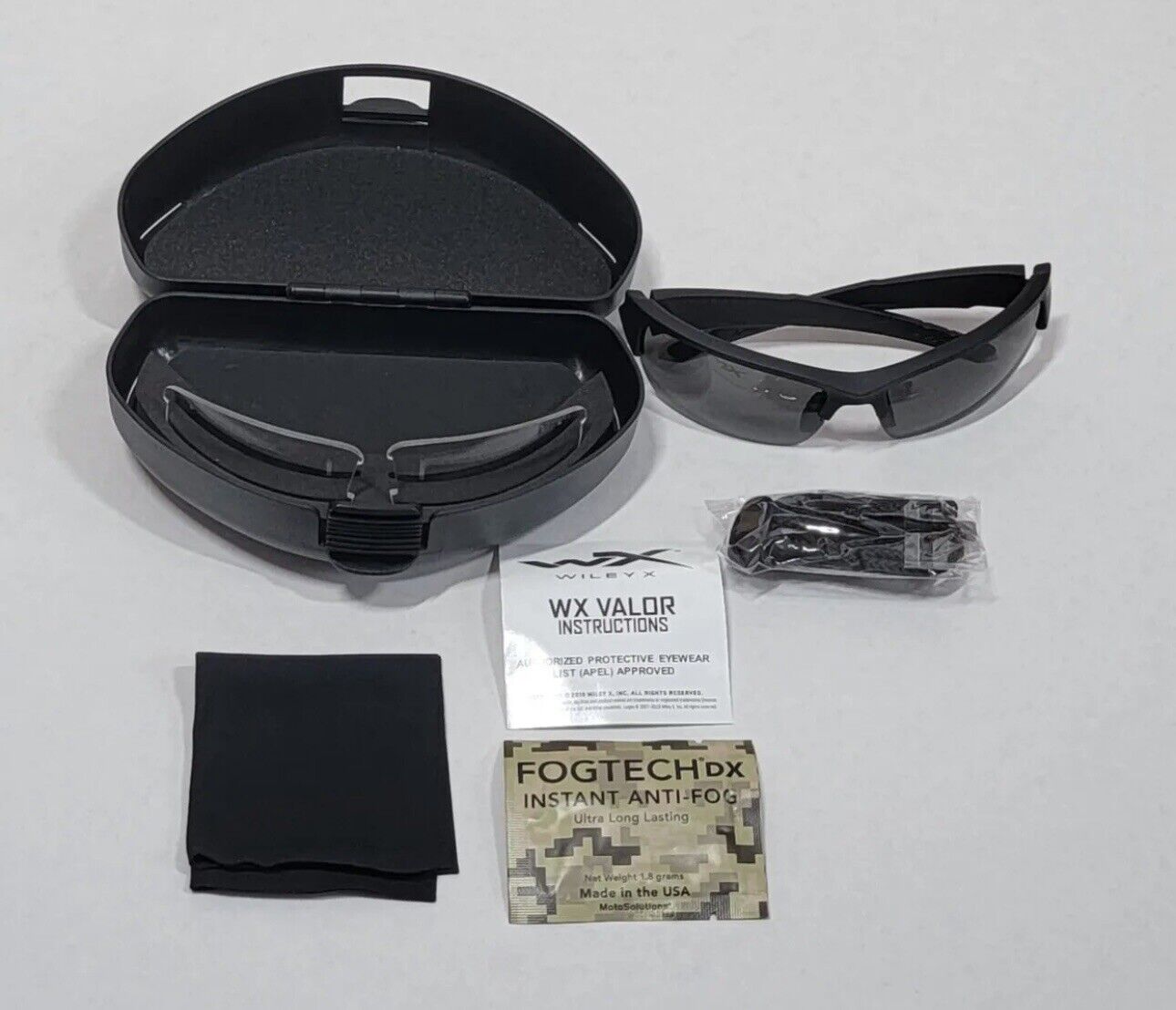 New Wiley X WX Valor Tactical Ballistic. Grey/ Clear Lenses. NSW SOCOM SEAL.