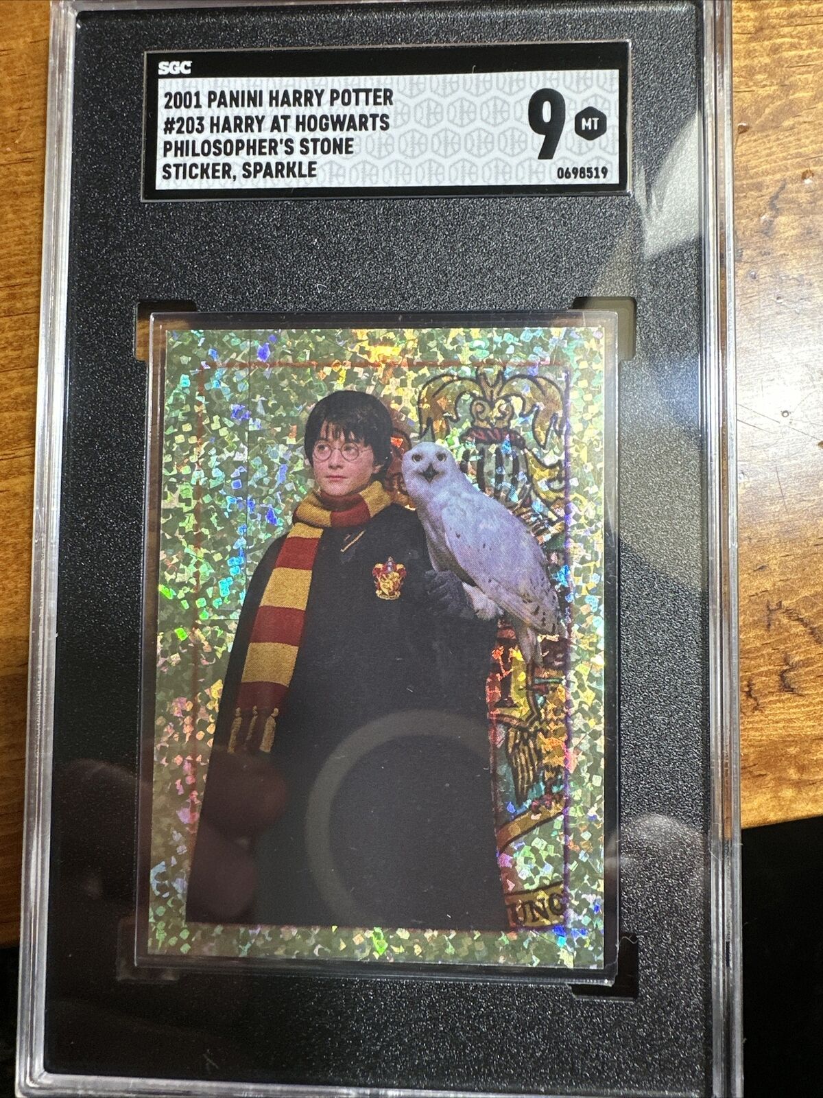 2001 HARRY POTTER PHILOSOPHERS STONE Panini Sparkle. SGC 9. Harry and Hedwig