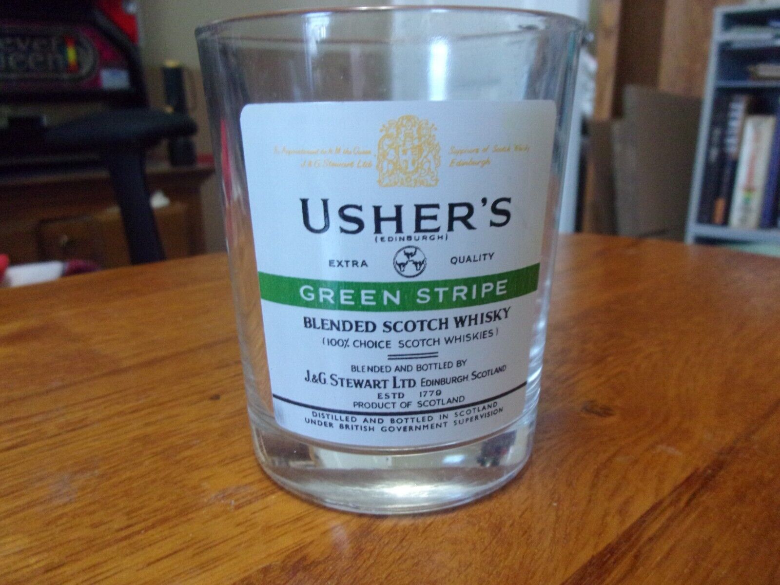 Usher's Green Stripe Blended Scotch Whiskey 8 oz. Glass