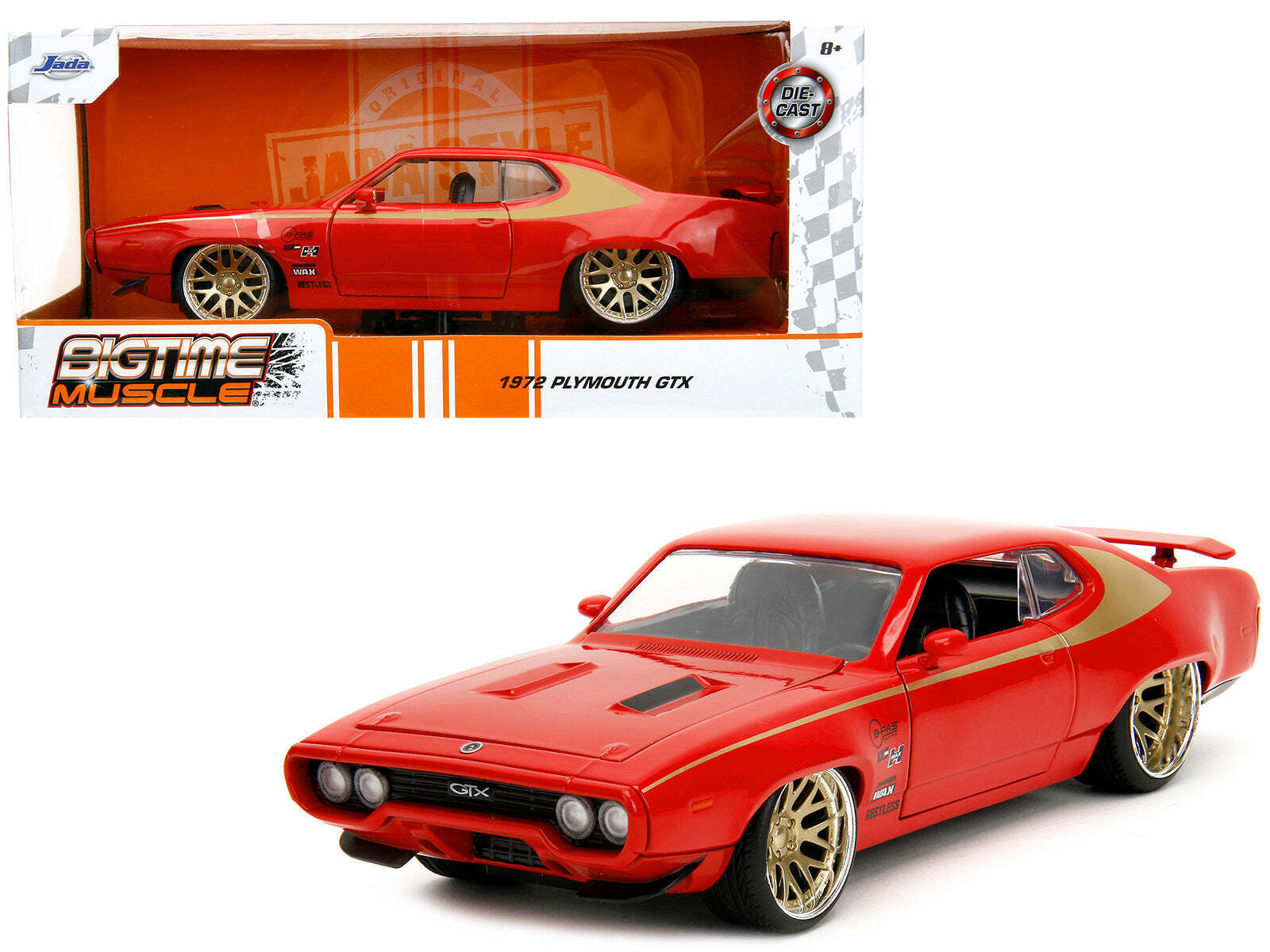 1972 Plymouth GTX with Graphics Bigtime Muscle Series 1/24 Diecast Model Car