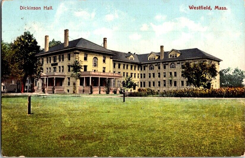  Postcard Dickinson Hall Westfield State College MA Massachusetts 1910     H-517