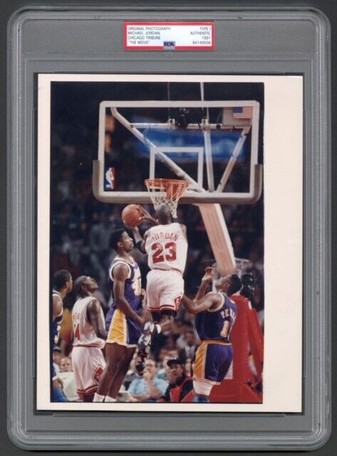 Michael Jordan 1991 NBA Finals “ THE MOVE ” PSA/DNA LOA Type 1 Photo Bulls HOF 