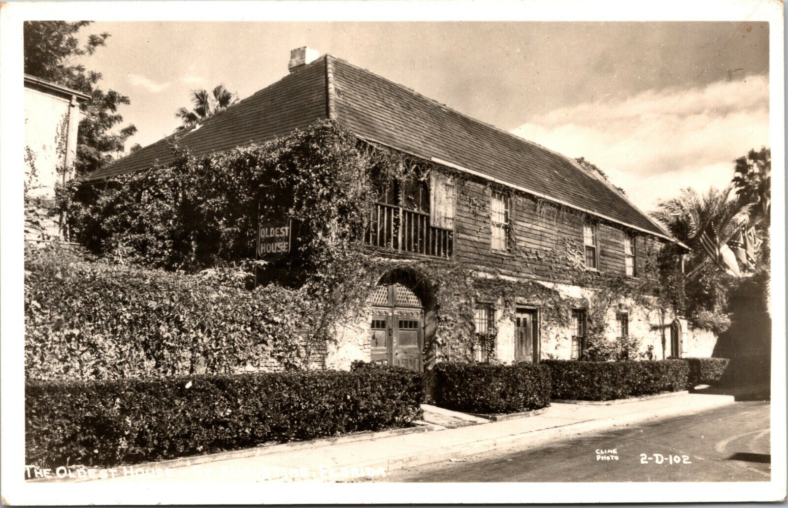 Vtg 1930s Gonzalez-Alvarez Oldest House St Augustine Florida FL RPPC Postcard