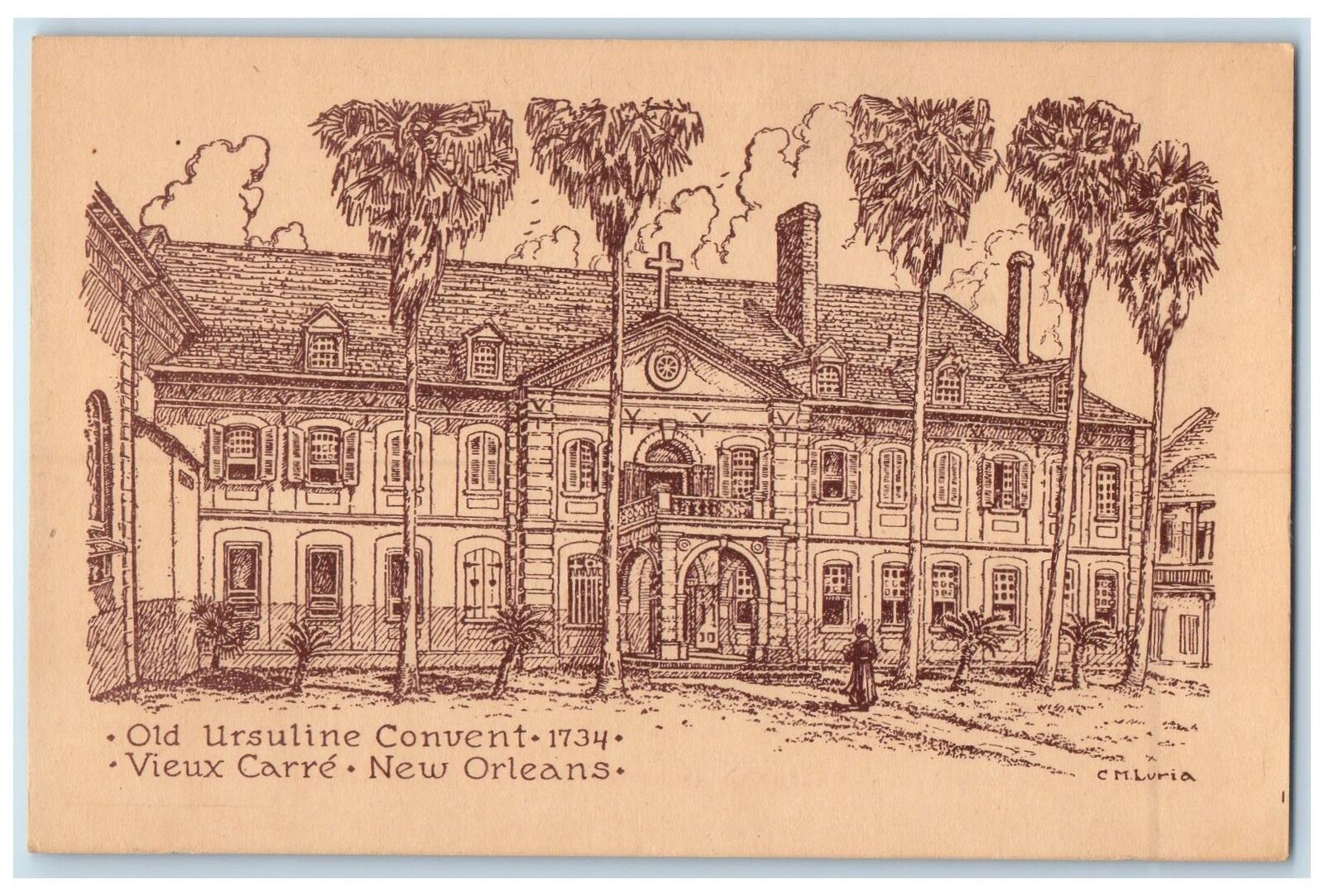 c1940\'s Old Ursuline Convent Exterior New Orleans Louisiana LA Unposted Postcard