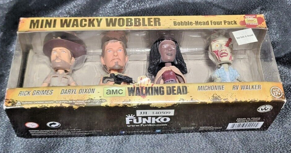 The Walking Dead Mini Wacky Wobbler 4 peice Set  #JJL 140613 Funko Fast Ship
