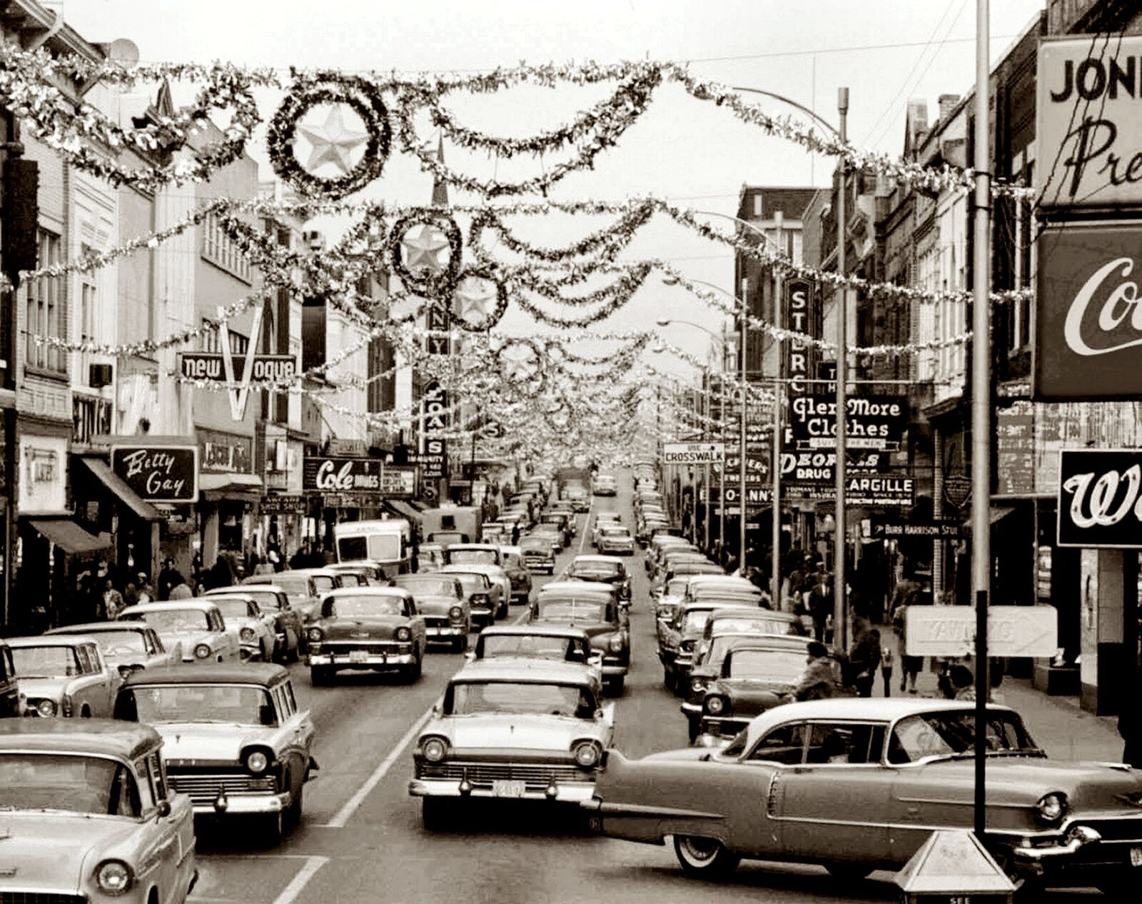 1958 Johnson City TN Street Scene PHOTO (200-v)