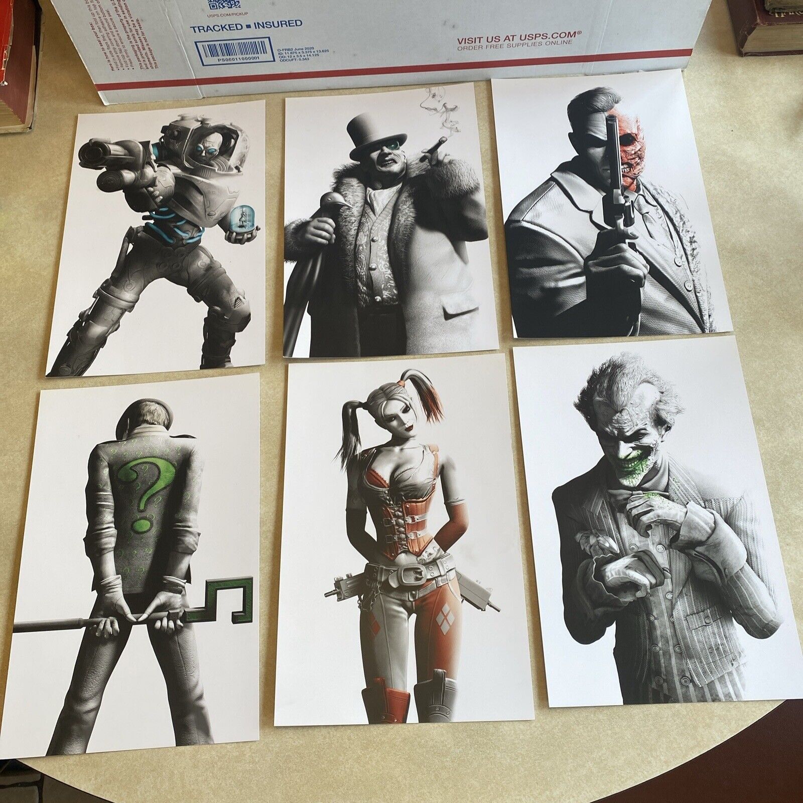 Set Of 6 TROY BAKER 11x14 Art BATMAN ARKHAM CITY -Joker Penguin Harley Quinn+