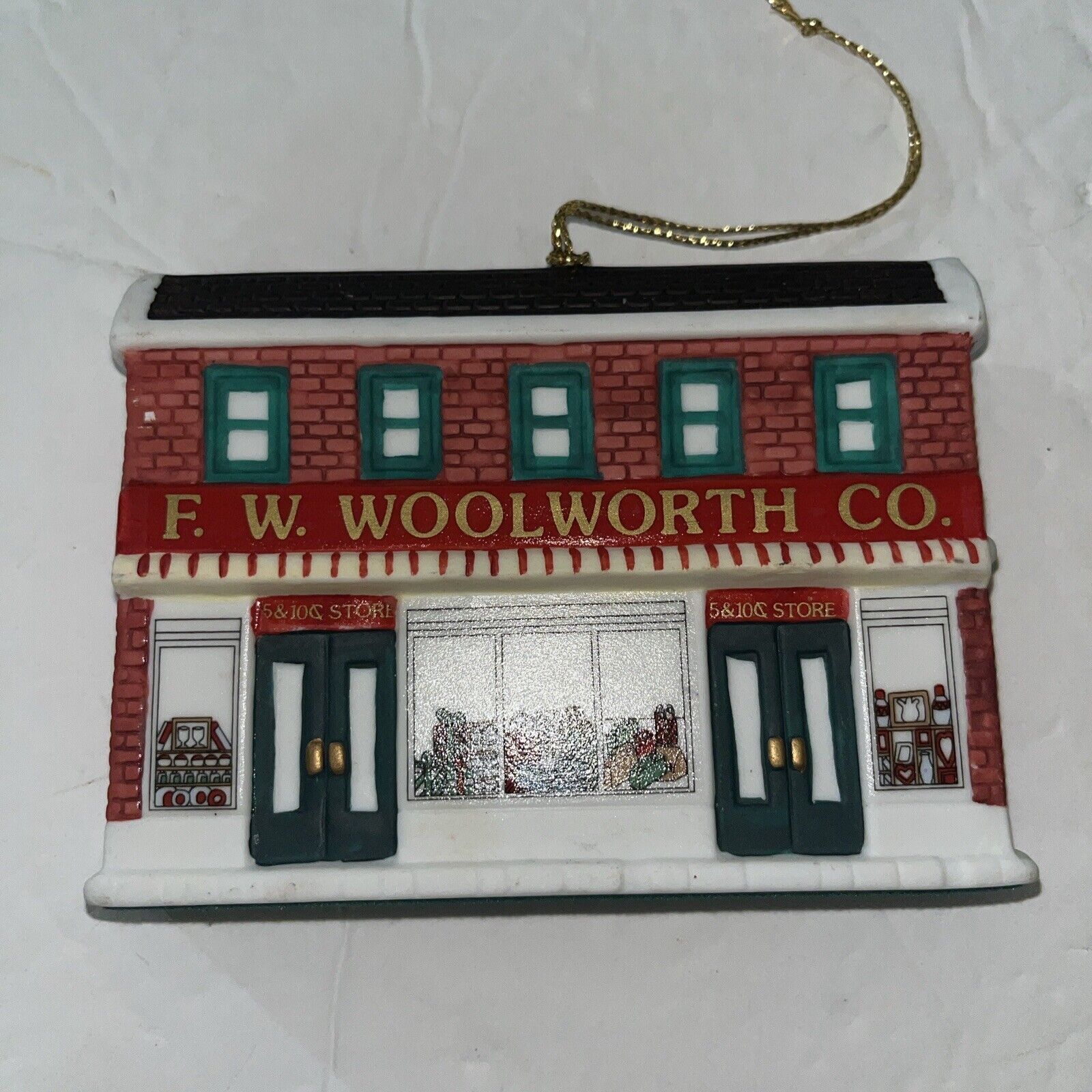 Vintage  F.W. Woolworth Store 3D Ceramic Ornament