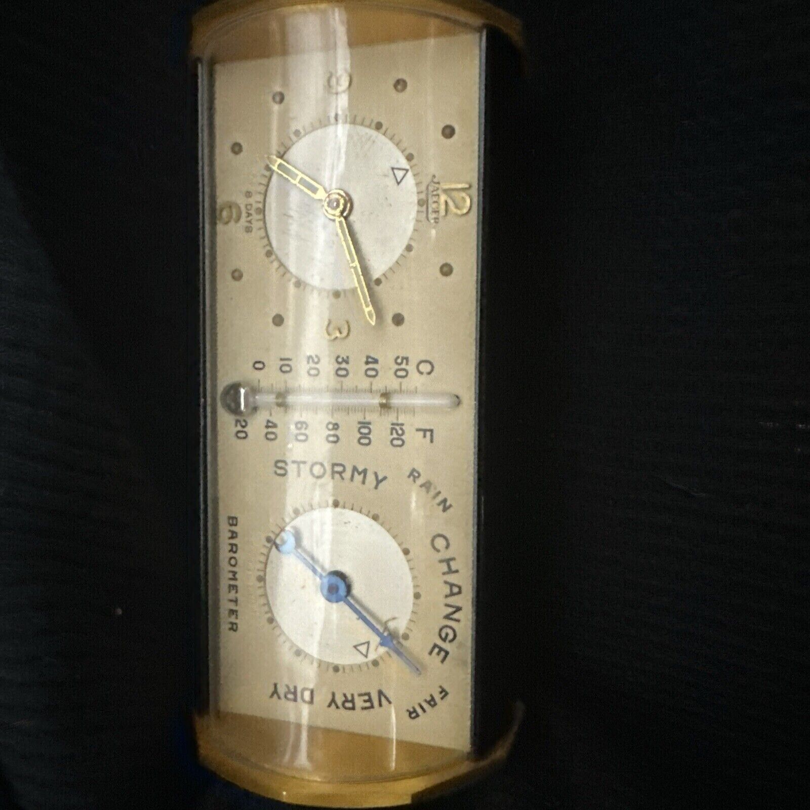Jaeger Le Coultre Swiss Desk Clock, Weather Station, Working, Very Nice