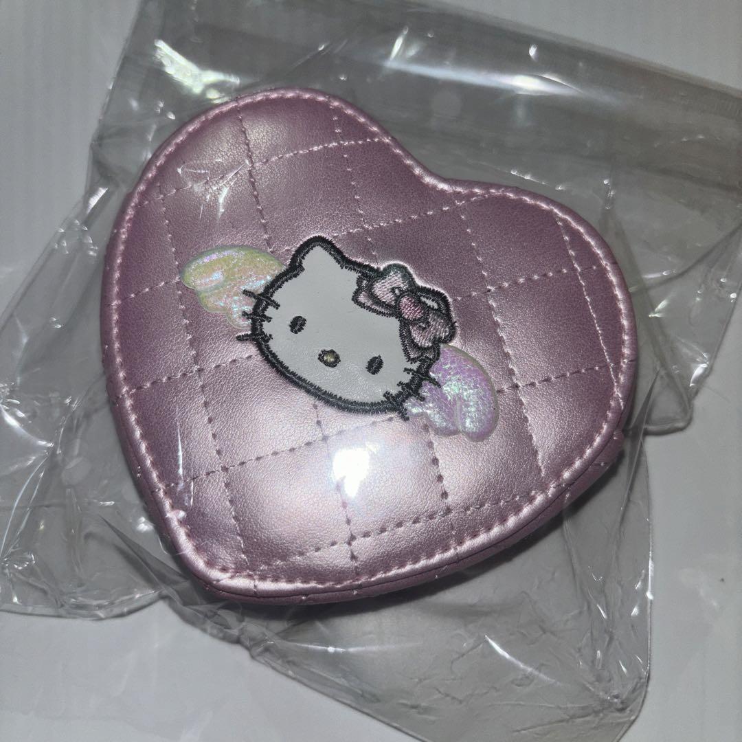 Hello Kitty Angel Quilted Heart Coin Case Pink Pouch