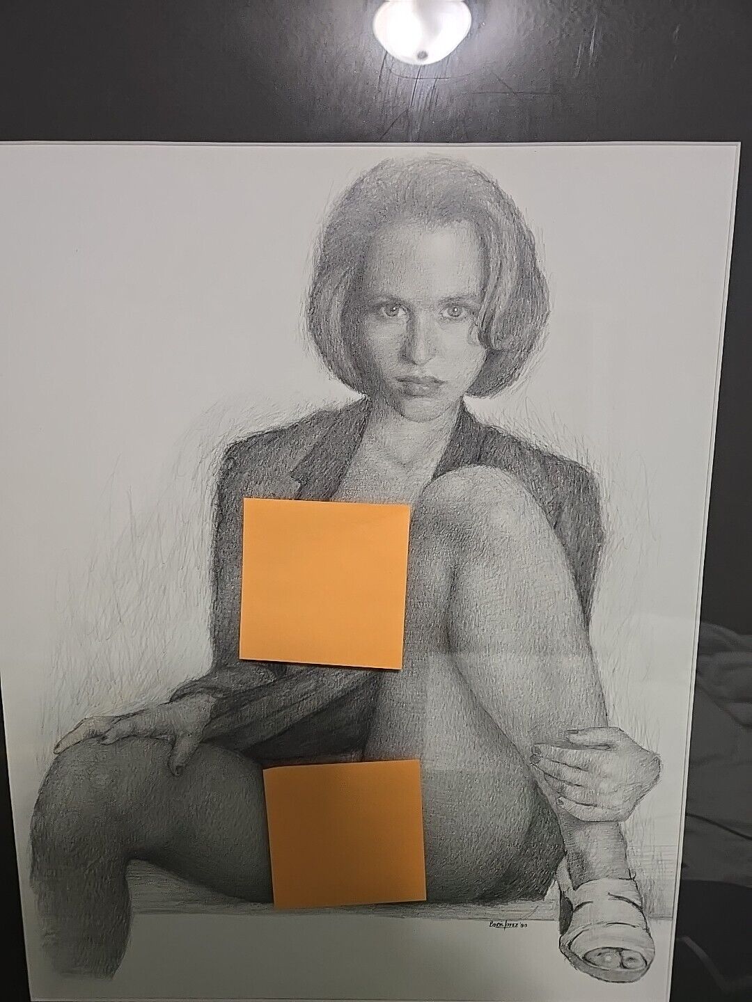 X-Files Gillian Anderson Playboy Style Portrait (Framed)