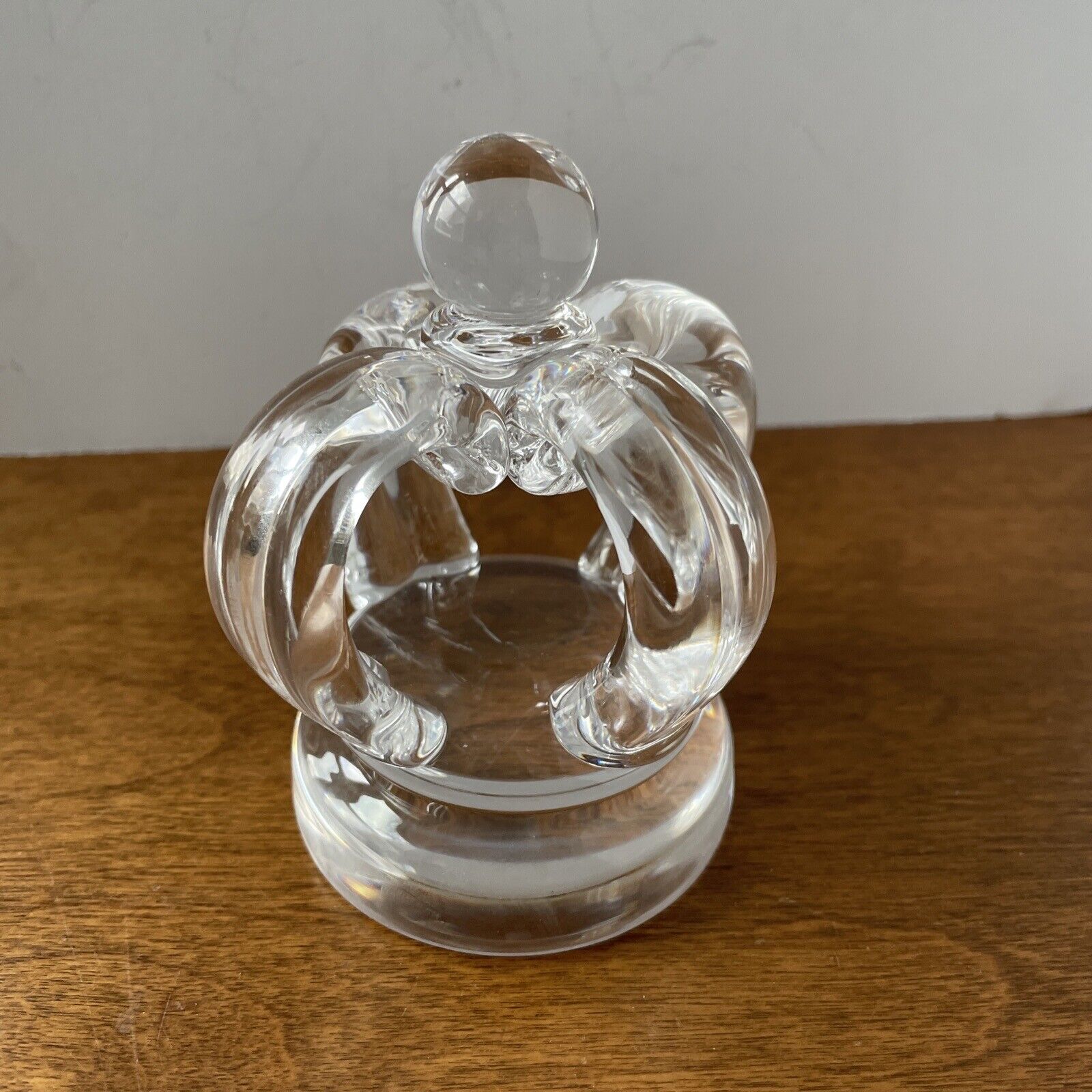 Steuben Crystal Royal Crown Signed Paperweight Sculpture