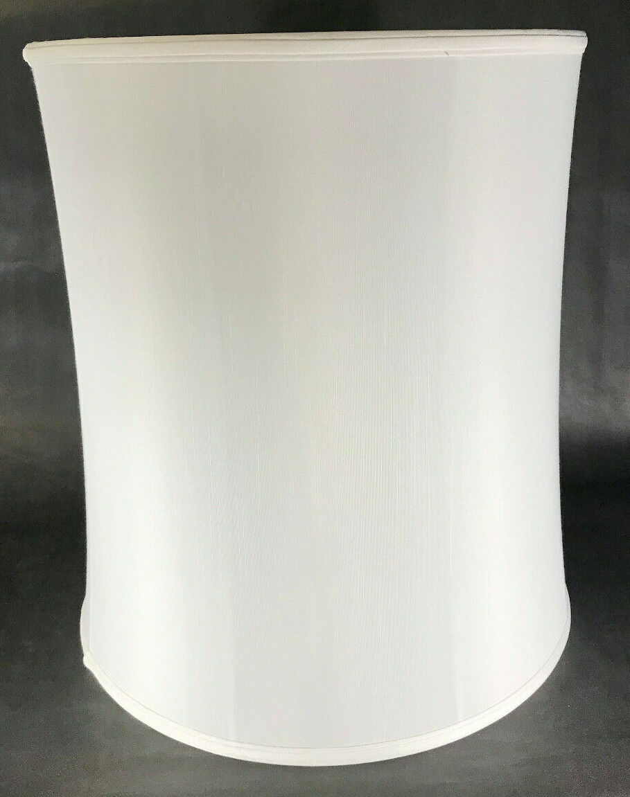 New 15x16x18 Off White Satin Tissue Shantung Cylinder Softback Fabric Lamp Shade