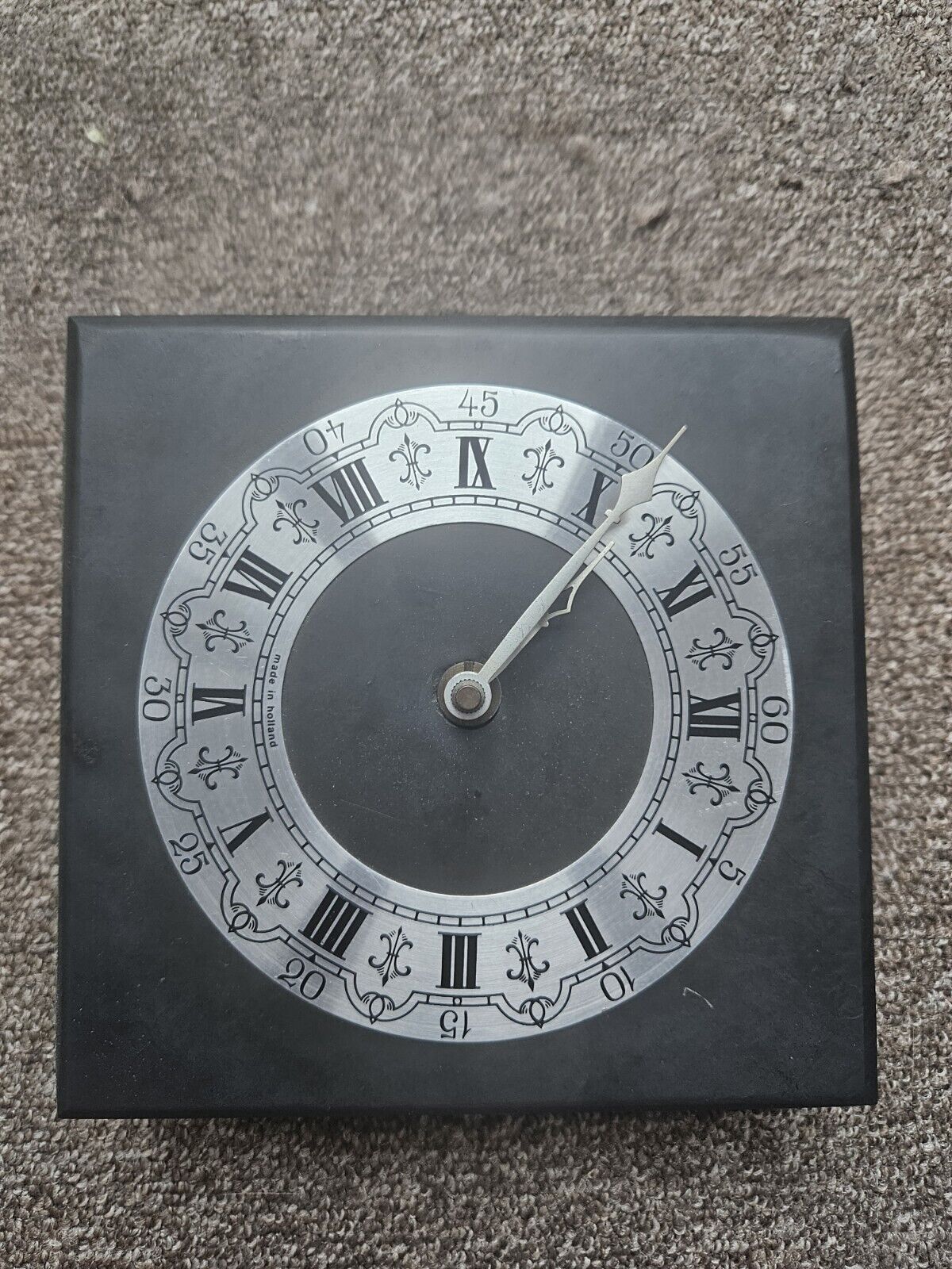Rare Vintage Llechwedd Slate Mantel Clock Made In Wales Bargain Read Description