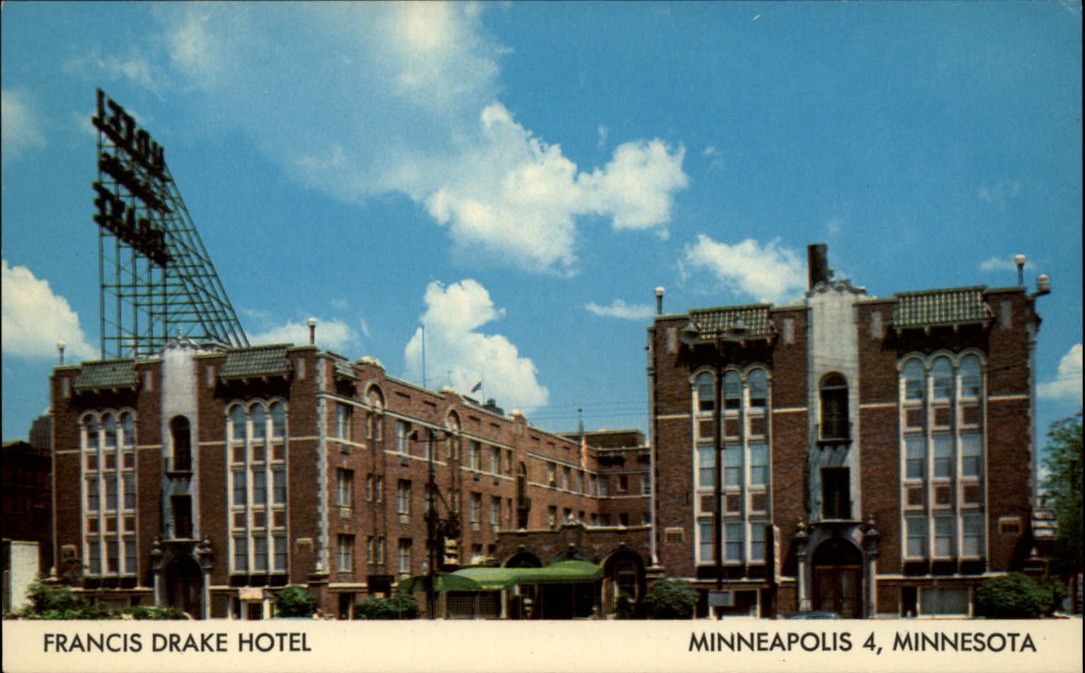Minneapolis Minnesota Francis Drake Hotel 10th & 5th Avenue vintage postcard